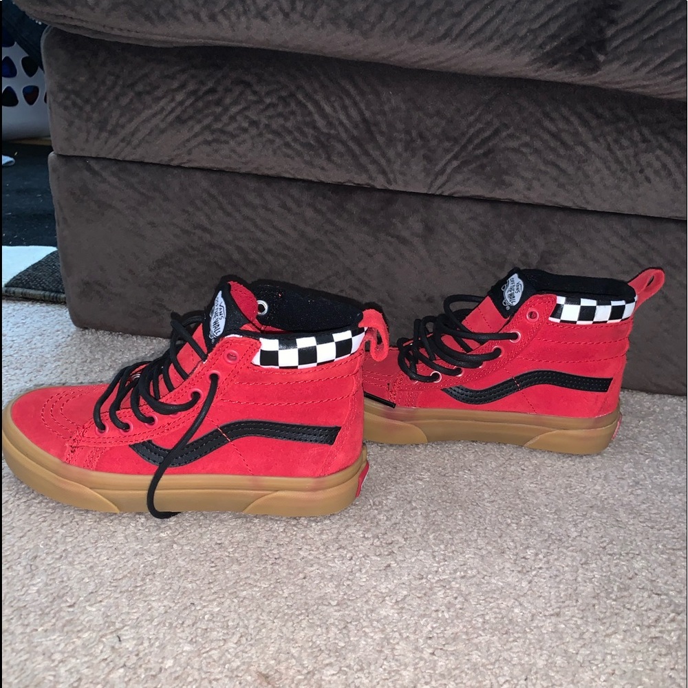 Brand new red high top Vans!